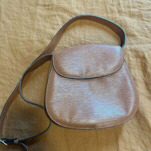 Vintage Le Sac Italy Brown Leather Crossbody Bag